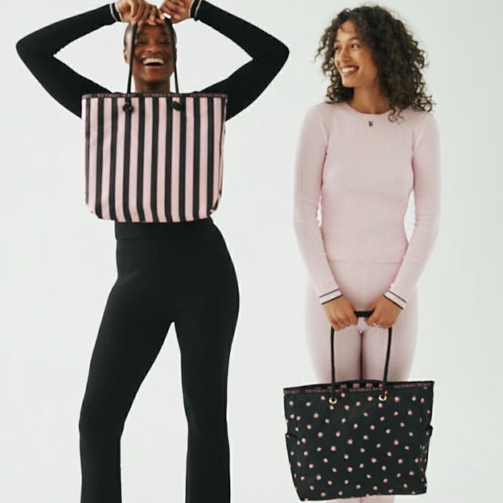 Victoria's Secret Pink and Black Reversible Tote Bag